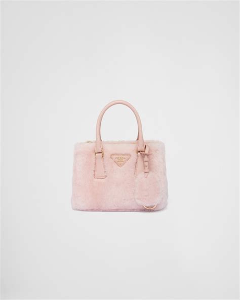 prada montone|PRADA Montone Shearling Mini Triangle Bag Orchidea.